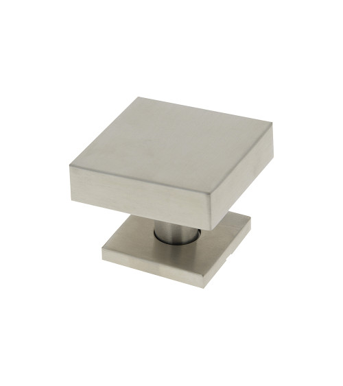 Botão de Porta Quadrado 70x70mm Centro em Inox com Escudo 52mm