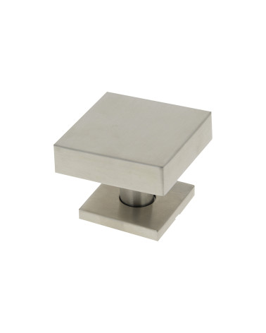 Botão de Porta Quadrado 70x70mm Centro em Inox com Escudo 52mm