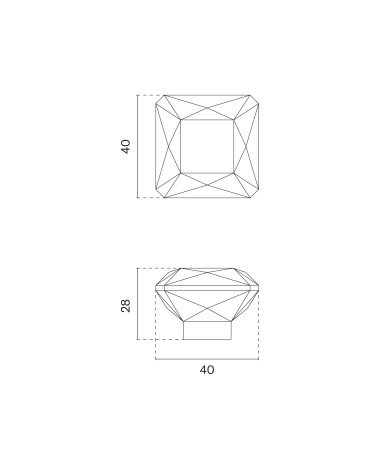 Botão de móvel 1065-S com dimensões