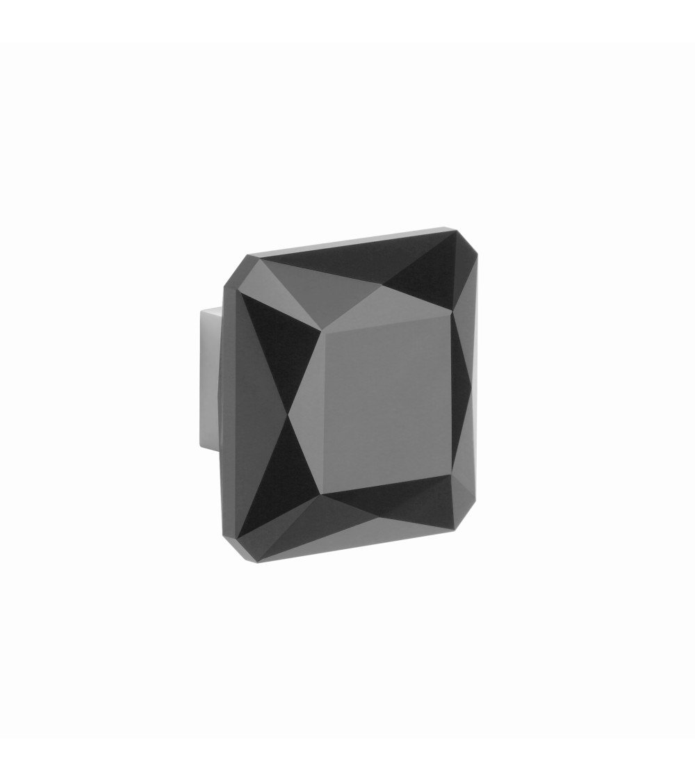 Botão de móvel cromado polido/cristal preto 1065-S puxador design