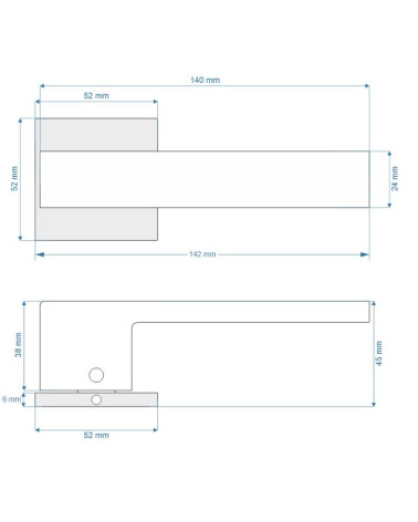 Maçaneta de Porta Bicolor Preta/cromo de Luxo - Modelo TOTAL