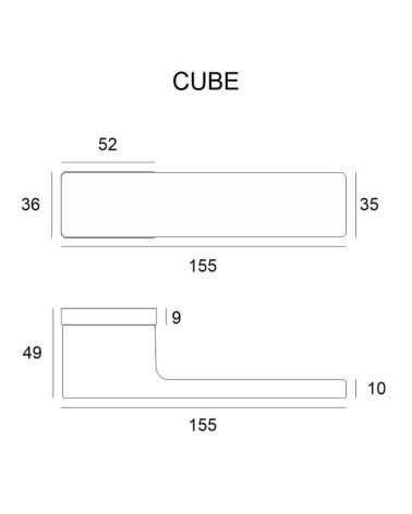 Puxador de porta moderno Cube com legenda