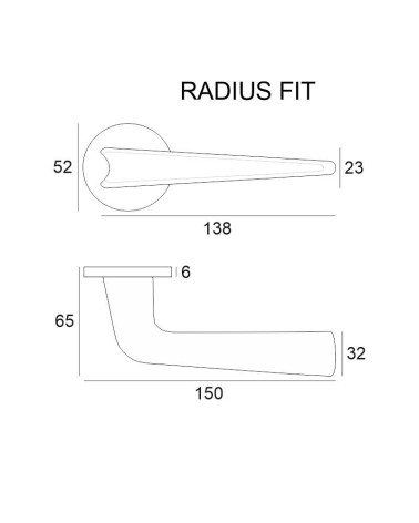 Puxadores de porta em zamak RADIUS