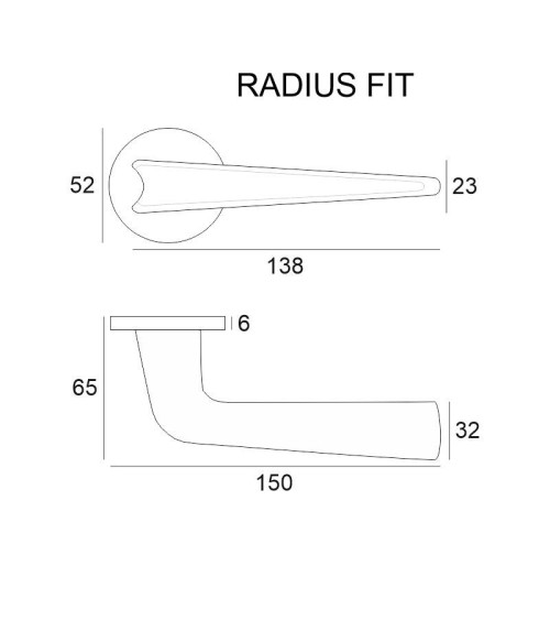 Puxador de porta cromo acetinado RADIUS puxador design