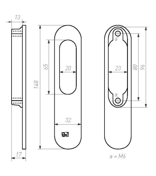 Puxadores de porta embutidos para porta de correr em bronze bruto polido Dauby Pure