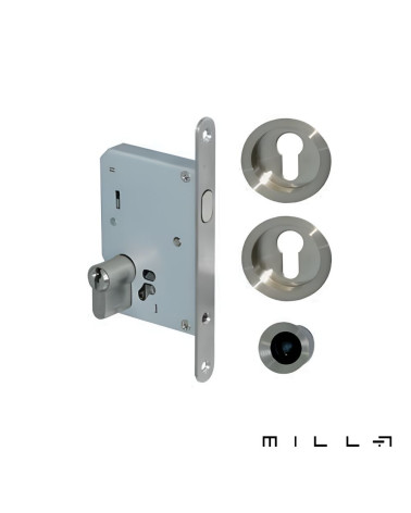 Puxador para porta de correr com cilindro em aço inoxidável puxador design