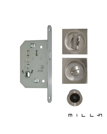 Kit para porta de correr com condenação em aço inoxidável puxador design