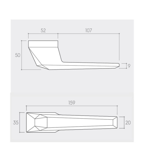 Puxador de porta zamak Prisme design