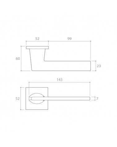 Puxador de porta zamak Harmony puxador design com dimensões
