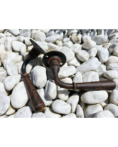 Puxador de porta retro em ferro cor ferrugem - HINON