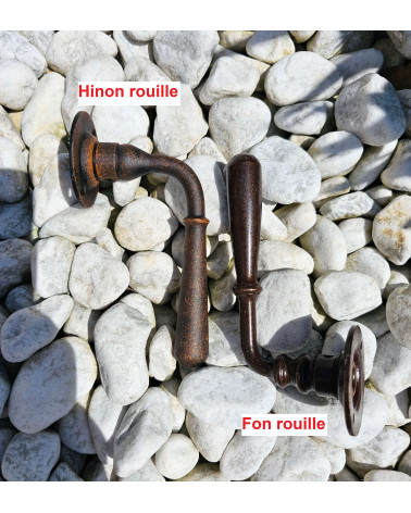 Puxador de porta retro em ferro cor ferrugem - HINON