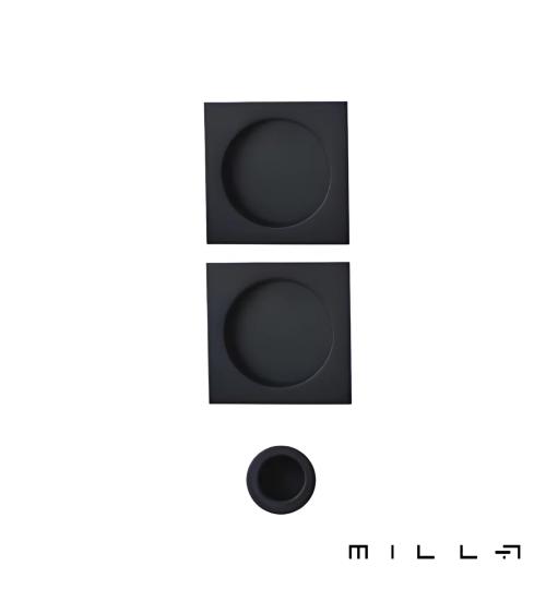 Kit para portas de correr com cilindro preto puxador design