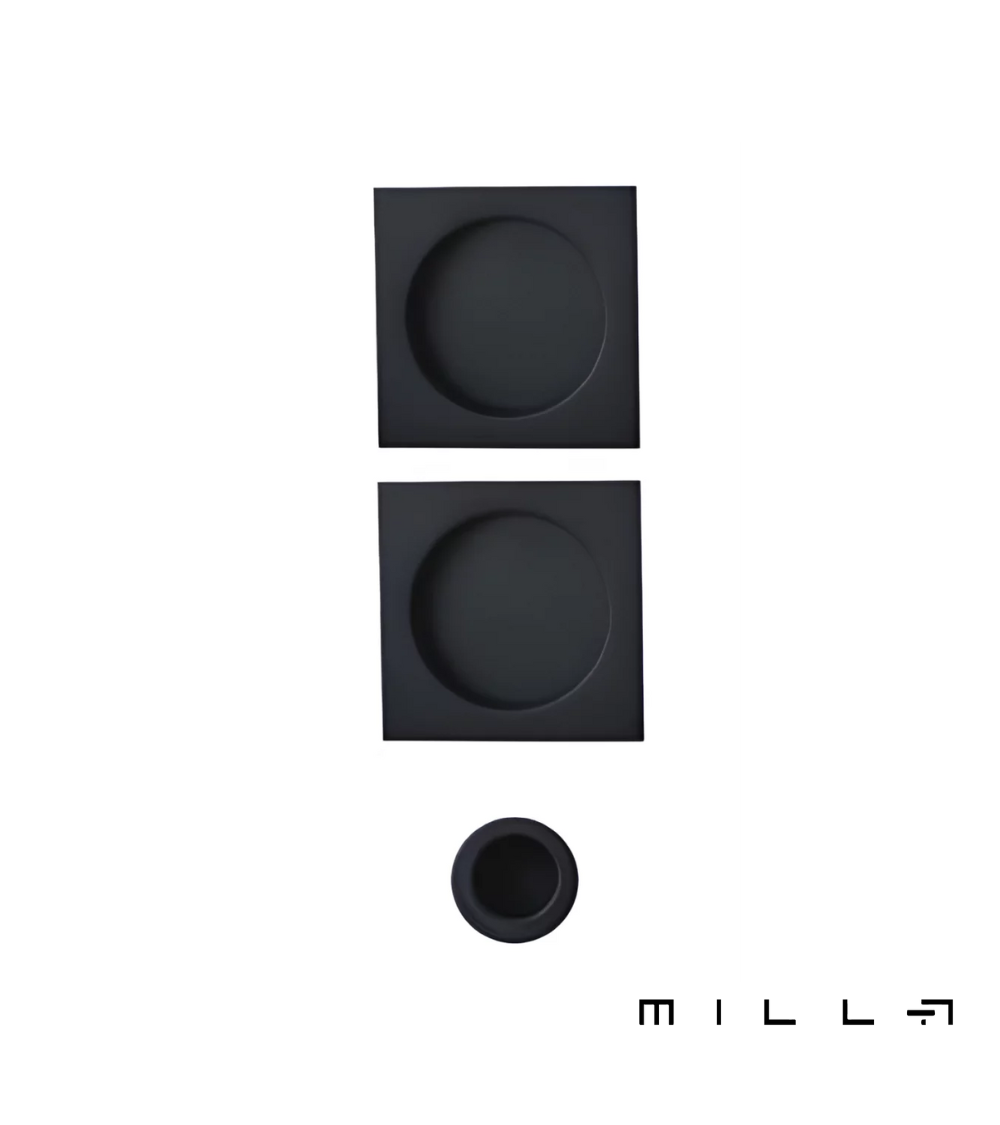 Kit para portas de correr com cilindro preto puxador design