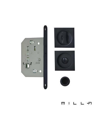 Kit para portas de correr com bloqueio preto ferragens design