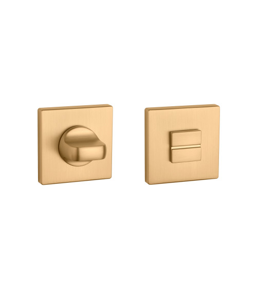 um kit de escudos quadrados de bloqueio para WC ou SDB na cor ouro mate