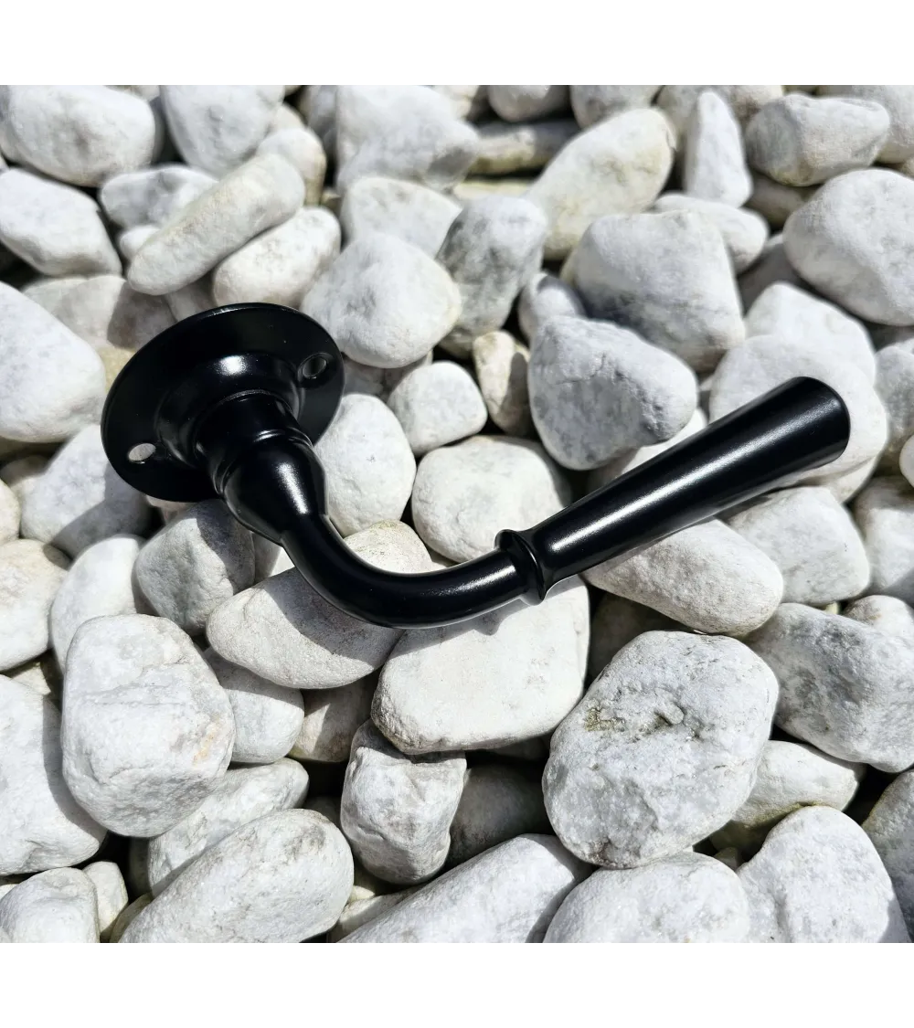 Puxador de porta retro em ferro cor preta - HINON
