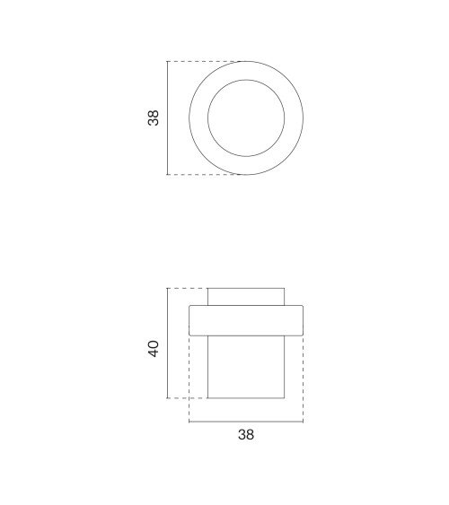Batente de porta ouro mate STOPPER 1721 puxador design