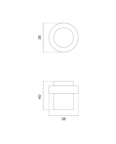 Batente de porta STOPPER 1721 com dimensões