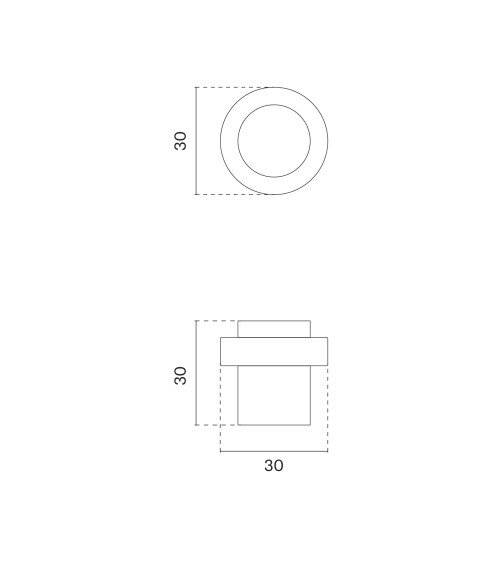Batente de porta cano de espingarda / antracite STOPPER 1722 puxador design