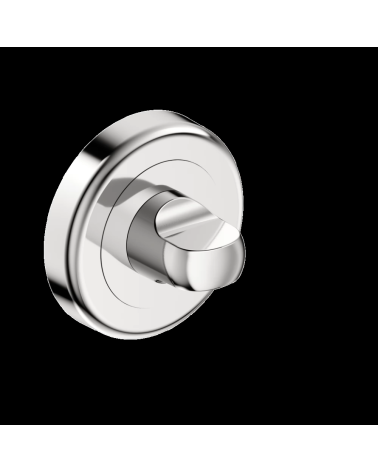 Roseta de porta com bloqueio wc cromo polido CO R OB puxador design vista inclinada