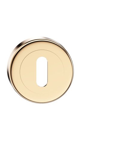 Roseta de porta chave L ouro polido CO R OB puxador design vista frontal
