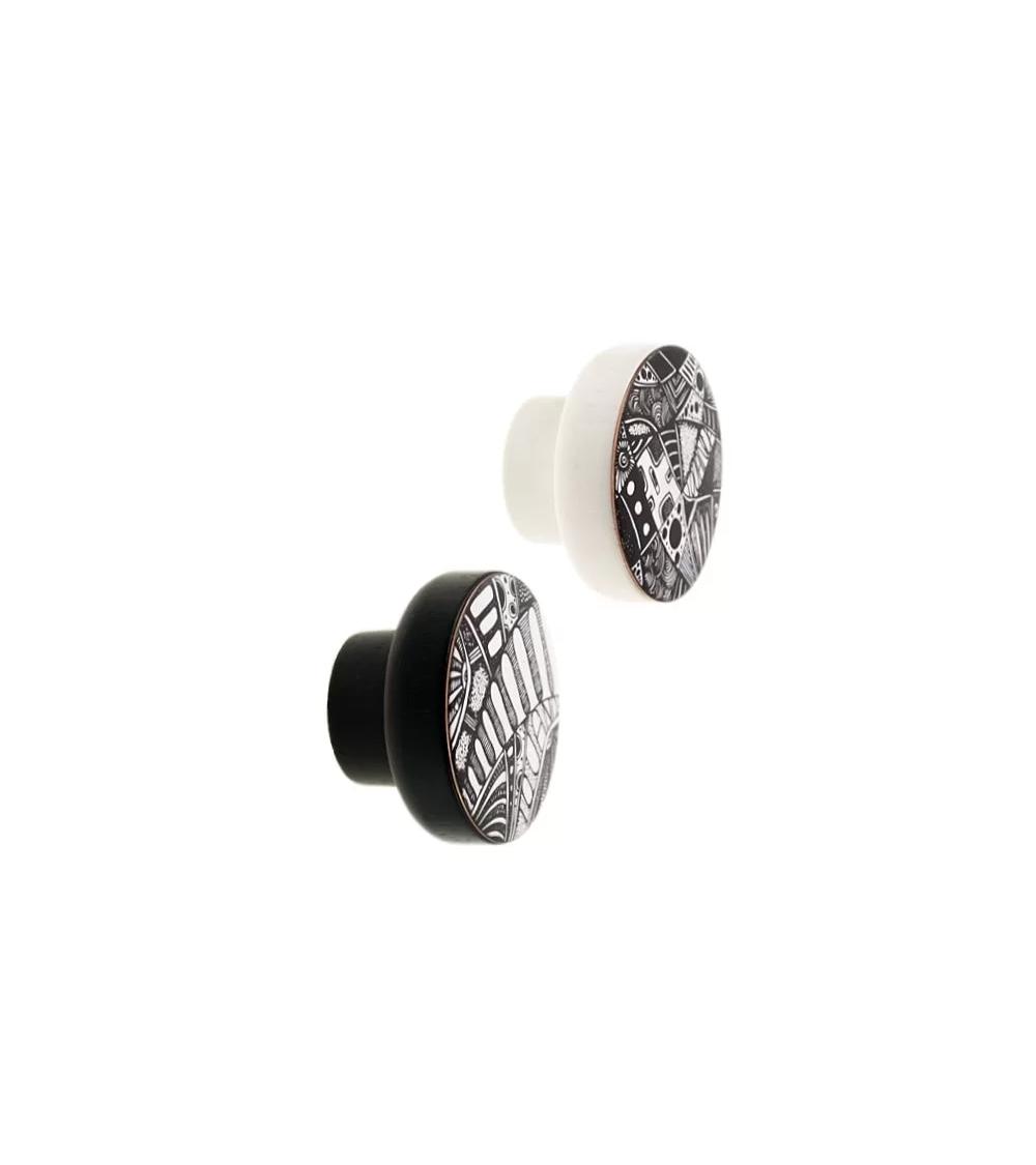Botão de móvel COSMOS Preto & Branco