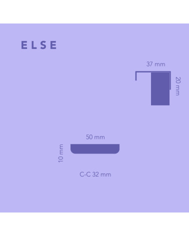 Puxador de móvel em latão ELSE EDGE com dimensões
