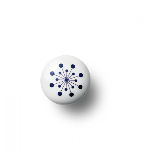 Botão de móvel Anne Black modelo Flower de cor azul escuro, tamanho 30x30mm