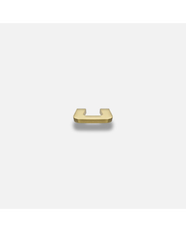 Puxador de móvel dourado polido ISA XS puxador design vista de cima sobre fundo branco