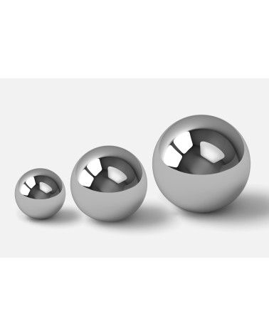 Botão de móvel cromado polido ODETE M puxador design trio de botões numa superfície plana