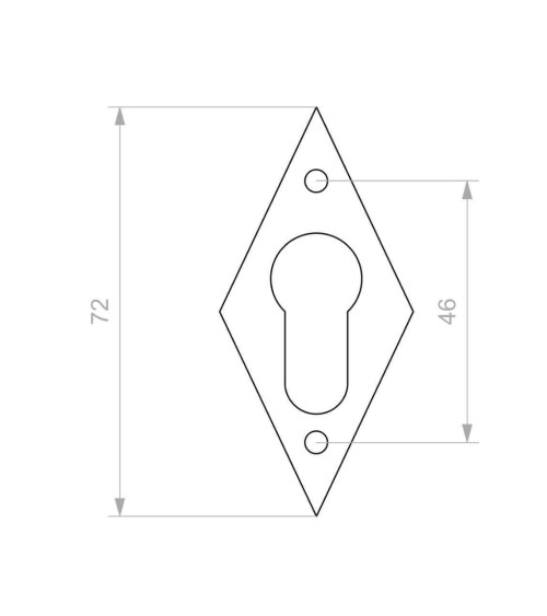 Escudo de porta CDF chave PZ E1100 - ferragens design