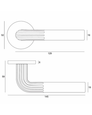Puxador de porta Frella com dimensões