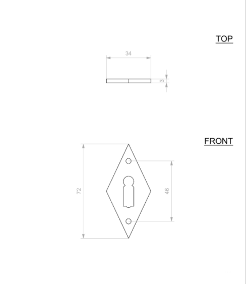 Escudo de porta CDF chave BB E1100 - ferragens design