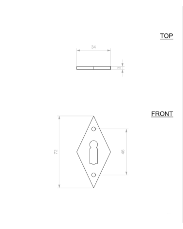 Roseta de porta CDF chave BB E1100