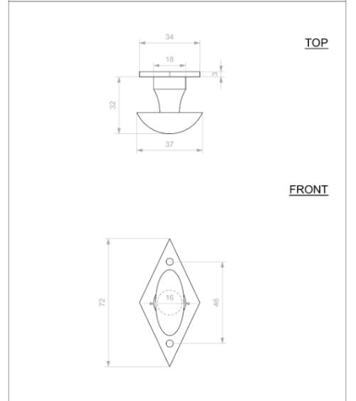 Escudo de porta CDF chave WC E1100 - ferragens design