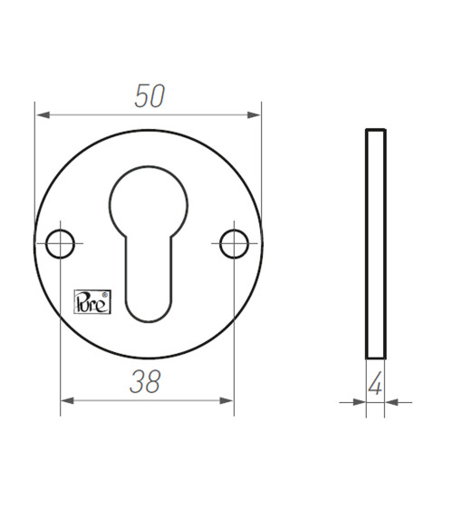 Roseta de porta CDF chave OB-50