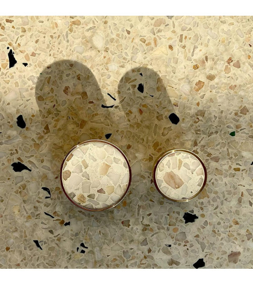 Botão de móvel em latão e Terrazzo puxador design