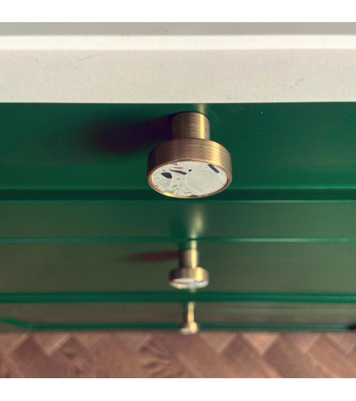 Botão de móvel em latão e Terrazzo puxador design