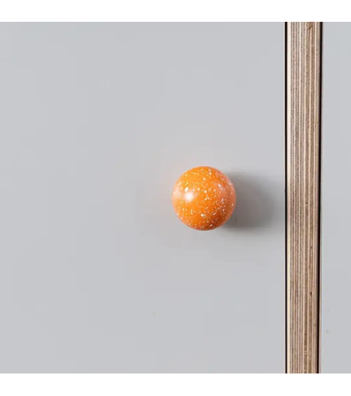 Botão de móvel em madeira de faia laranja/branco Misto puxadores design