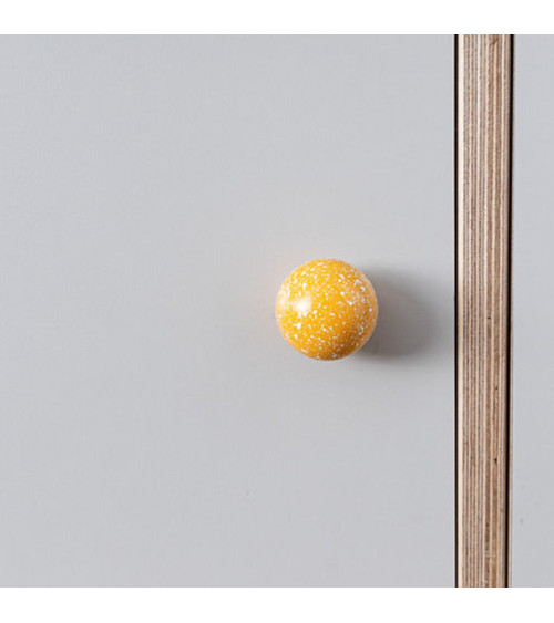 Botão de móvel em madeira de faia amarelo/branco Misto puxadores design