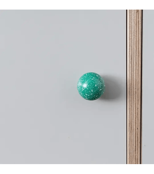 Botão de móvel em madeira de faia verde/branco Misto puxadores design