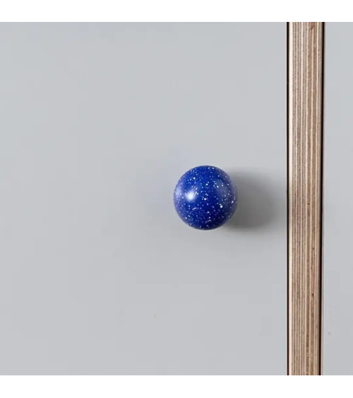 Botão de móvel em madeira de faia Azul escuro/branco Misto puxadores design