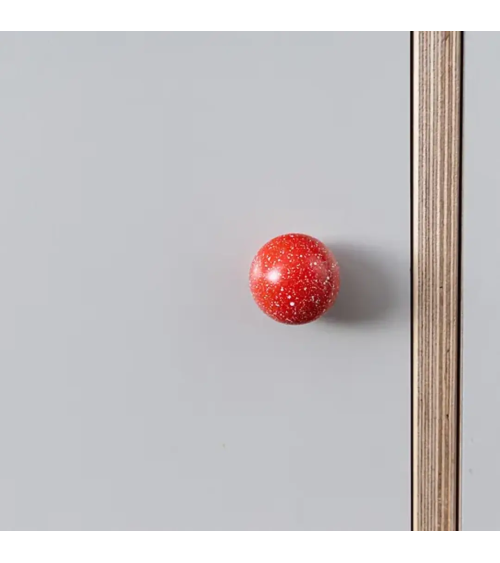 Botão de móvel em madeira de faia vermelho/branco Misto puxadores design