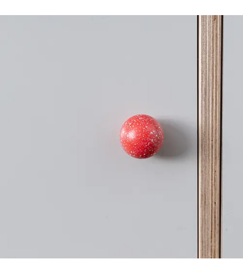 Botão de móvel em madeira de faia rosa escuro/branco Misto puxadores design