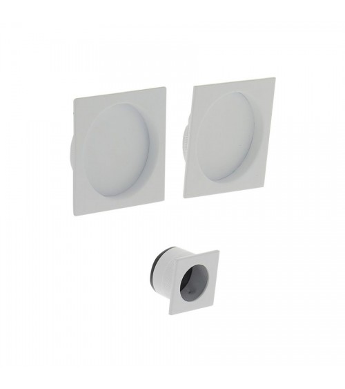 Puxador de concha branco embutido quadrado, para porta de correr, com puxador de dedo - design