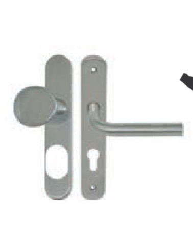 Puxador-botão em placa longa - Inox 304 seguro cilindro A2P