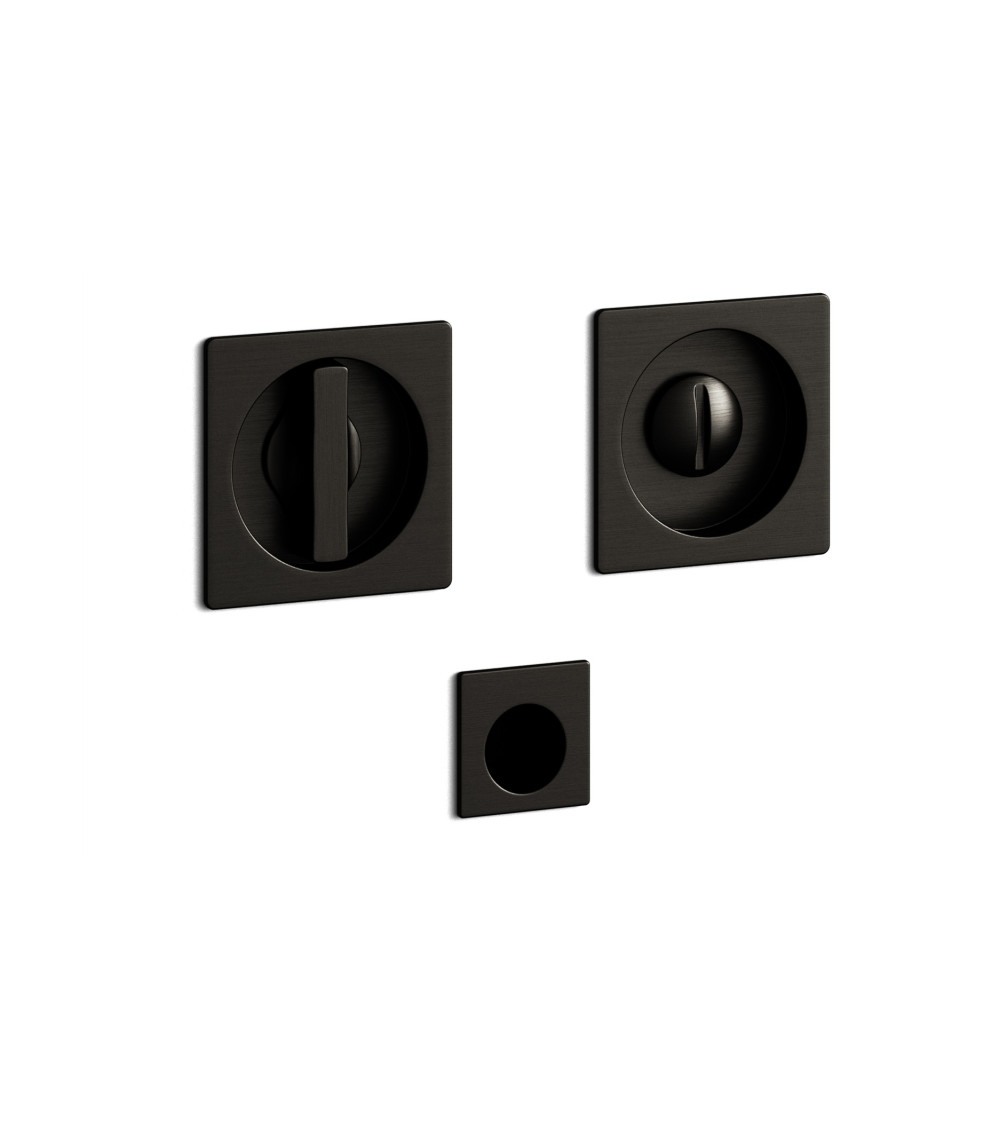Puxador de porta grafite embutido com fechadura, para porta de correr, MANDELLI 1108TN/S - puxador design
