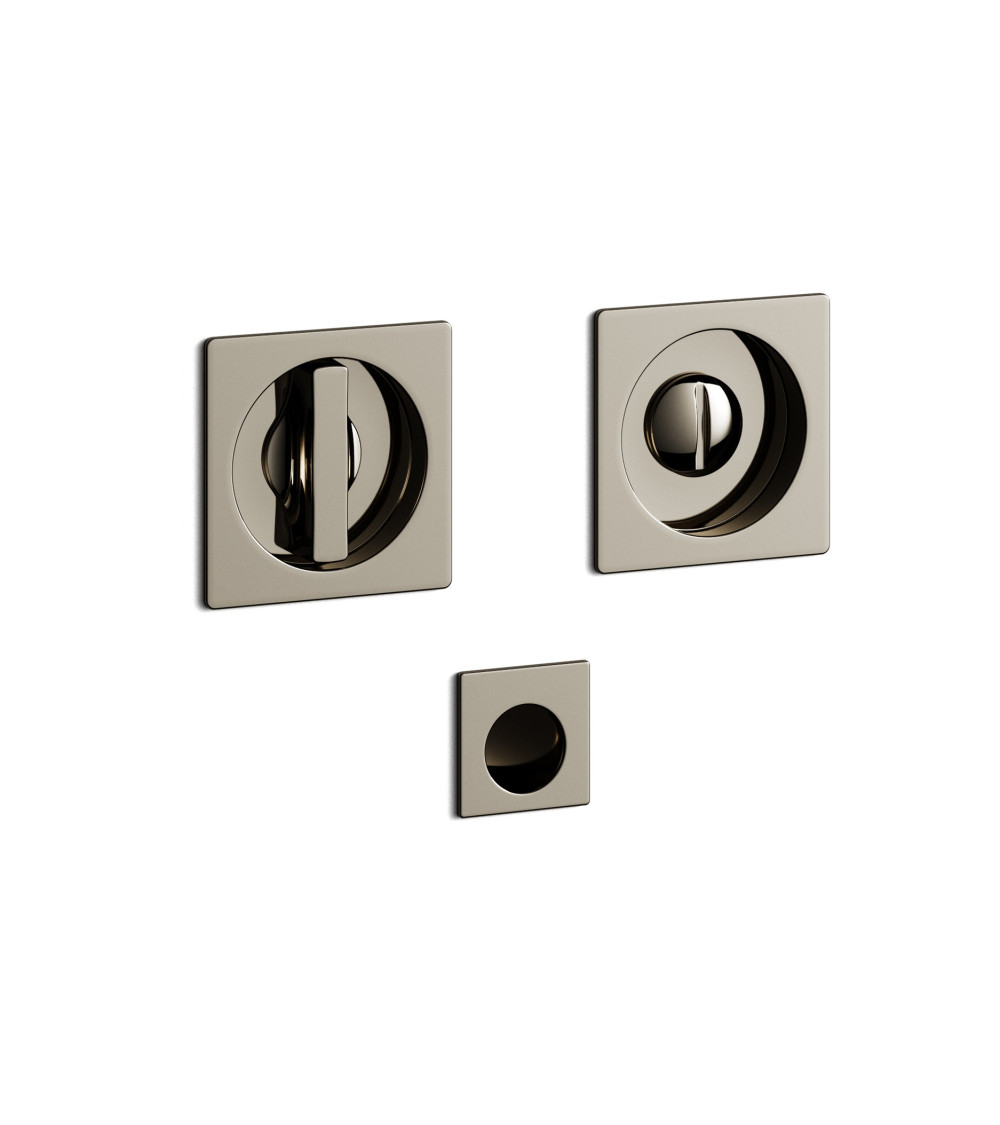 Puxador de porta em níquel lacado embutido com fechadura, para porta deslizante, MANDELLI 1108TN/S - puxador design