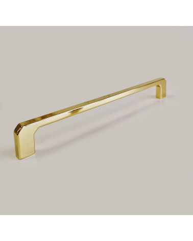 Puxador de móvel dourado polido CAMPANA design ligeiramente inclinado
