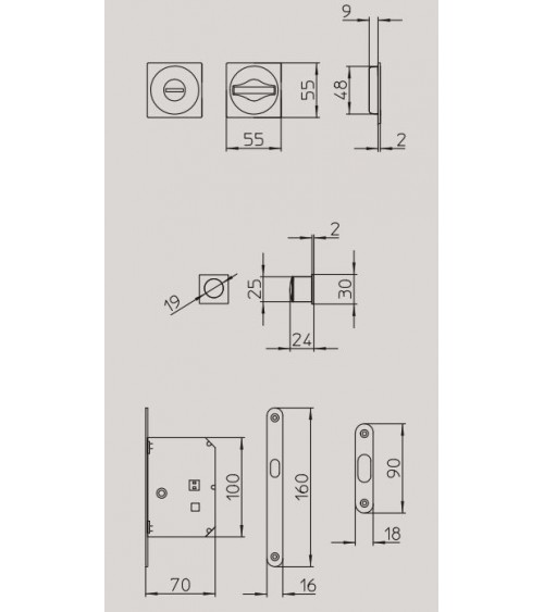 Puxador para porta de correr bronze mate MANDELLI 1108TN/S puxador design